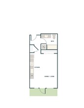 Studio, 1 Bath - East Apt B East-231 floor plan